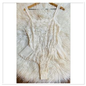 Victoria's Secret Cream Lace Bodysuit